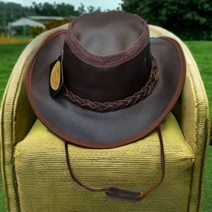 Cowhide Unisex Leather Cowboy Hat